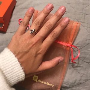 Silver james Avery J initial ring